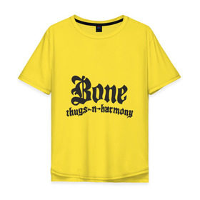 Мужская футболка хлопок Oversize с принтом Bone Thugs-n-Harmony в Белгороде, 100% хлопок | свободный крой, круглый ворот, “спинка” длиннее передней части | 
