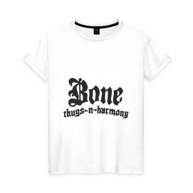 Женская футболка хлопок с принтом Bone Thugs-n-Harmony в Белгороде, 100% хлопок | прямой крой, круглый вырез горловины, длина до линии бедер, слегка спущенное плечо | 