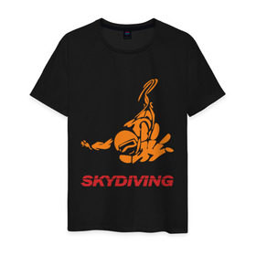 Мужская футболка хлопок с принтом Skydiving (2) в Белгороде, 100% хлопок | прямой крой, круглый вырез горловины, длина до линии бедер, слегка спущенное плечо. | skydiving | авиационный спорт | парашют | парашютизм | свободное падение | скайдайвинг