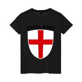 Женская футболка хлопок с принтом England - Англия в Белгороде, 100% хлопок | прямой крой, круглый вырез горловины, длина до линии бедер, слегка спущенное плечо | фк | футбольный клуб