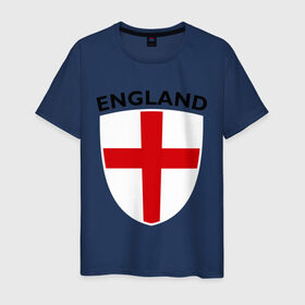 Мужская футболка хлопок с принтом England - Англия в Белгороде, 100% хлопок | прямой крой, круглый вырез горловины, длина до линии бедер, слегка спущенное плечо. | фк | футбольный клуб