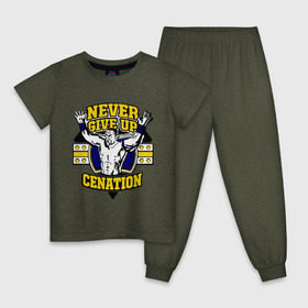 Детская пижама хлопок с принтом WWE John Cena Never Give Up (3) в Белгороде, 100% хлопок |  брюки и футболка прямого кроя, без карманов, на брюках мягкая резинка на поясе и по низу штанин
 | джон сина