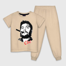 Детская пижама хлопок с принтом Че Гевара с сигарой в Белгороде, 100% хлопок |  брюки и футболка прямого кроя, без карманов, на брюках мягкая резинка на поясе и по низу штанин
 | che | guevara | гевара | куба | личность | революция | че
