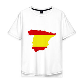 Мужская футболка хлопок Oversize с принтом Испания (Spain) в Белгороде, 100% хлопок | свободный крой, круглый ворот, “спинка” длиннее передней части | spain | государство | европа | европейский | испания | карта | мадрид | флаг