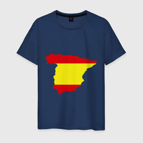 Мужская футболка хлопок с принтом Испания (Spain) в Белгороде, 100% хлопок | прямой крой, круглый вырез горловины, длина до линии бедер, слегка спущенное плечо. | spain | государство | европа | европейский | испания | карта | мадрид | флаг