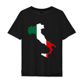 Мужская футболка хлопок Oversize с принтом Италия (Italy) в Белгороде, 100% хлопок | свободный крой, круглый ворот, “спинка” длиннее передней части | italy | государство | европа | европейский | италия | карта | рим | флаг