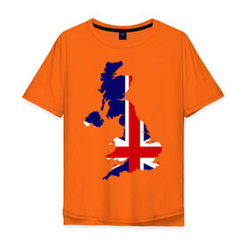 Мужская футболка хлопок Oversize с принтом Великобритания (Great Britain) в Белгороде, 100% хлопок | свободный крой, круглый ворот, “спинка” длиннее передней части | great britain | англия | британия | британский | великобритания | королевский | флаг