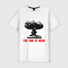 Мужская футболка премиум с принтом 2012 - Конец близок в Белгороде, 92% хлопок, 8% лайкра | приталенный силуэт, круглый вырез ворота, длина до линии бедра, короткий рукав | атомная бомба | бомба | взрыв | катастрофа | конец близок | ядерный взрыв