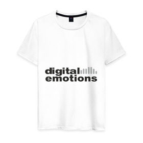 Мужская футболка хлопок с принтом Цифровые эмоции в Белгороде, 100% хлопок | прямой крой, круглый вырез горловины, длина до линии бедер, слегка спущенное плечо. | Тематика изображения на принте: эквалайзер