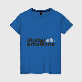 Женская футболка хлопок с принтом Цифровые эмоции в Белгороде, 100% хлопок | прямой крой, круглый вырез горловины, длина до линии бедер, слегка спущенное плечо | эквалайзер
