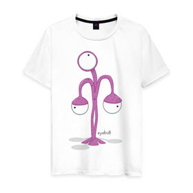 Мужская футболка хлопок с принтом Пришелец - Ebb в Белгороде, 100% хлопок | прямой крой, круглый вырез горловины, длина до линии бедер, слегка спущенное плечо. | инопланетянин | летающая тарелка | монстр | нло | пришелец | пришельцы | чудище