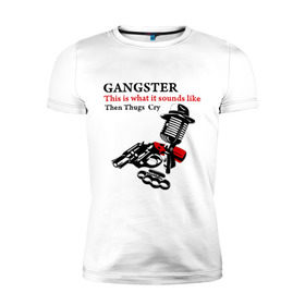 Мужская футболка премиум с принтом Gangster mafia в Белгороде, 92% хлопок, 8% лайкра | приталенный силуэт, круглый вырез ворота, длина до линии бедра, короткий рукав | Тематика изображения на принте: gangsters | гангстеры | костет | мафия | оружие | пистолет | револьвер