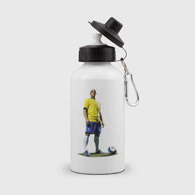 Бутылка спортивная с принтом Roberto Carlos в Белгороде, металл | емкость — 500 мл, в комплекте две пластиковые крышки и карабин для крепления | Тематика изображения на принте: 