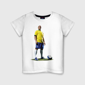 Детская футболка хлопок с принтом Roberto Carlos в Белгороде, 100% хлопок | круглый вырез горловины, полуприлегающий силуэт, длина до линии бедер | 
