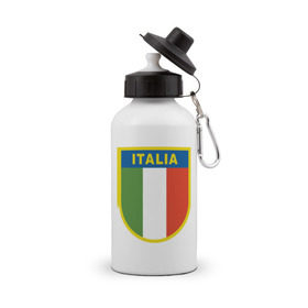 Бутылка спортивная с принтом Италия в Белгороде, металл | емкость — 500 мл, в комплекте две пластиковые крышки и карабин для крепления | государство | европа | европейский | италия | флаг
