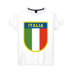 Женская футболка хлопок с принтом Италия в Белгороде, 100% хлопок | прямой крой, круглый вырез горловины, длина до линии бедер, слегка спущенное плечо | государство | европа | европейский | италия | флаг