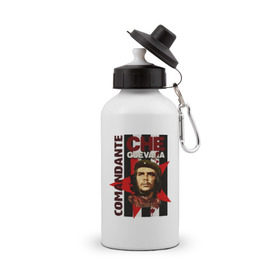 Бутылка спортивная с принтом Che Guevara (4) в Белгороде, металл | емкость — 500 мл, в комплекте две пластиковые крышки и карабин для крепления | че гевара