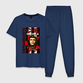 Мужская пижама хлопок с принтом Che Guevara (4) в Белгороде, 100% хлопок | брюки и футболка прямого кроя, без карманов, на брюках мягкая резинка на поясе и по низу штанин
 | Тематика изображения на принте: че гевара