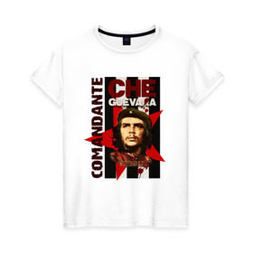 Женская футболка хлопок с принтом Che Guevara (4) в Белгороде, 100% хлопок | прямой крой, круглый вырез горловины, длина до линии бедер, слегка спущенное плечо | че гевара