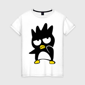 Женская футболка хлопок с принтом Пингвин (5) в Белгороде, 100% хлопок | прямой крой, круглый вырез горловины, длина до линии бедер, слегка спущенное плечо | 