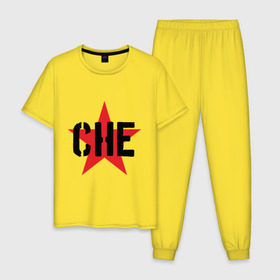 Мужская пижама хлопок с принтом Че Гевара - звезда в Белгороде, 100% хлопок | брюки и футболка прямого кроя, без карманов, на брюках мягкая резинка на поясе и по низу штанин
 | che | cuba | guevara | гевара | звезда | куба | че