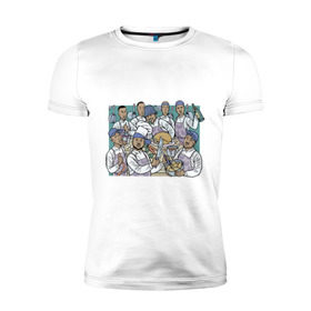 Мужская футболка премиум с принтом Wu-Tang Cooking в Белгороде, 92% хлопок, 8% лайкра | приталенный силуэт, круглый вырез ворота, длина до линии бедра, короткий рукав | clan | ву танг | клан