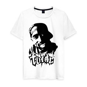 Мужская футболка хлопок с принтом 2pac (4) в Белгороде, 100% хлопок | прямой крой, круглый вырез горловины, длина до линии бедер, слегка спущенное плечо. | gansta | hip | hip hop | hop | rap | tupac | реп | рэп | тупак | хип | хип хоп