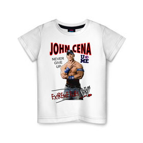 Детская футболка хлопок с принтом John Cena Extreme Rules в Белгороде, 100% хлопок | круглый вырез горловины, полуприлегающий силуэт, длина до линии бедер | wwe | бои без правил | джон сина