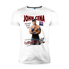 Мужская футболка премиум с принтом John Cena Extreme Rules в Белгороде, 92% хлопок, 8% лайкра | приталенный силуэт, круглый вырез ворота, длина до линии бедра, короткий рукав | wwe | бои без правил | джон сина