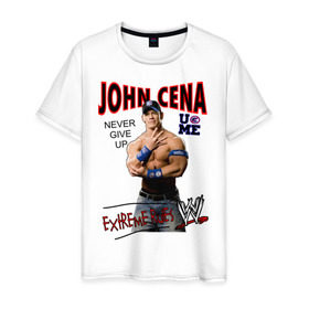 Мужская футболка хлопок с принтом John Cena Extreme Rules в Белгороде, 100% хлопок | прямой крой, круглый вырез горловины, длина до линии бедер, слегка спущенное плечо. | wwe | бои без правил | джон сина