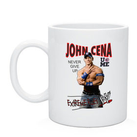 Кружка с принтом John Cena Extreme Rules в Белгороде, керамика | объем — 330 мл, диаметр — 80 мм. Принт наносится на бока кружки, можно сделать два разных изображения | Тематика изображения на принте: джон сина
