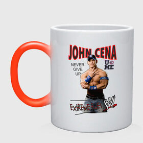 Кружка хамелеон с принтом John Cena Extreme Rules в Белгороде, керамика | меняет цвет при нагревании, емкость 330 мл | джон сина