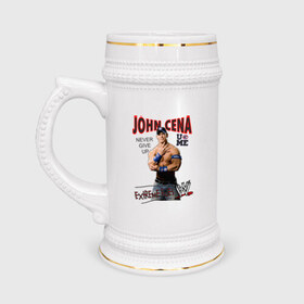 Кружка пивная с принтом John Cena Extreme Rules в Белгороде,  керамика (Материал выдерживает высокую температуру, стоит избегать резкого перепада температур) |  объем 630 мл | Тематика изображения на принте: джон сина