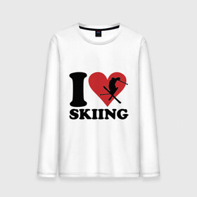 Мужской лонгслив хлопок с принтом I love skiing - Я люблю кататься на лыжах в Белгороде, 100% хлопок |  | Тематика изображения на принте: i love | love skiing | зима | зимние виды спорта | каткться | лыжи | лыжник | люблю лыжи
