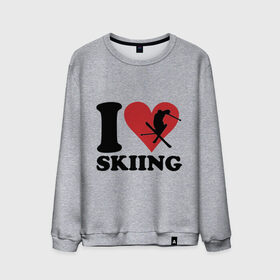 Мужской свитшот хлопок с принтом I love skiing - Я люблю кататься на лыжах в Белгороде, 100% хлопок |  | i love | love skiing | зима | зимние виды спорта | каткться | лыжи | лыжник | люблю лыжи