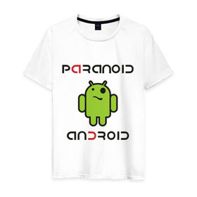 Мужская футболка хлопок с принтом Paranoid android в Белгороде, 100% хлопок | прямой крой, круглый вырез горловины, длина до линии бедер, слегка спущенное плечо. | paranoid android | админу | андроид | параноик | прикольные