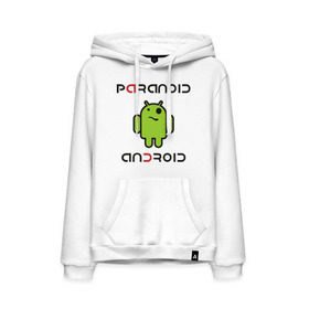 Мужская толстовка хлопок с принтом Paranoid android в Белгороде, френч-терри, мягкий теплый начес внутри (100% хлопок) | карман-кенгуру, эластичные манжеты и нижняя кромка, капюшон с подкладом и шнурком | Тематика изображения на принте: paranoid android | админу | андроид | параноик | прикольные