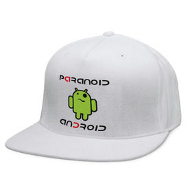 Кепка снепбек с прямым козырьком с принтом Paranoid android в Белгороде, хлопок 100% |  | Тематика изображения на принте: android | paranoid android | админу | андроид | андройд | параниок андроид