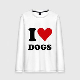 Мужской лонгслив хлопок с принтом I love dogs - Я люблю собак в Белгороде, 100% хлопок |  | dogs | i love | пес | песики | собак | собаки | собачка | я люблю