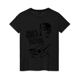 Женская футболка хлопок с принтом Metallica (Джеймс Хэтфилд) в Белгороде, 100% хлопок | прямой крой, круглый вырез горловины, длина до линии бедер, слегка спущенное плечо | металлика