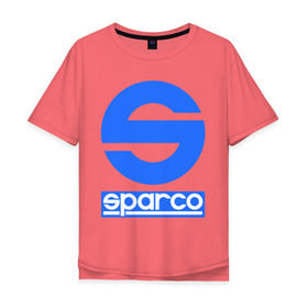 Мужская футболка хлопок Oversize с принтом Sparco (Спарко) в Белгороде, 100% хлопок | свободный крой, круглый ворот, “спинка” длиннее передней части | sparco | автотюнинг | спарко | тюнинг