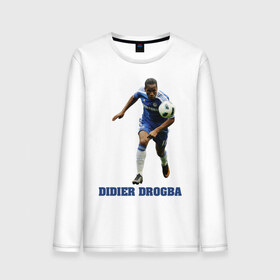Мужской лонгслив хлопок с принтом Didier Drogba - Chelsea в Белгороде, 100% хлопок |  | 