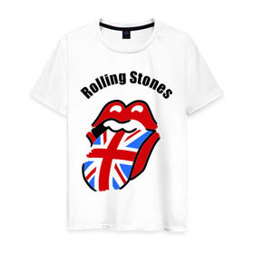 Мужская футболка хлопок с принтом Rolling Stones (3) в Белгороде, 100% хлопок | прямой крой, круглый вырез горловины, длина до линии бедер, слегка спущенное плечо. | Тематика изображения на принте: rolling stones