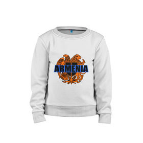 Детский свитшот хлопок с принтом Армения в Белгороде, 100% хлопок | круглый вырез горловины, эластичные манжеты, пояс и воротник | armenia | армянин | герб армении