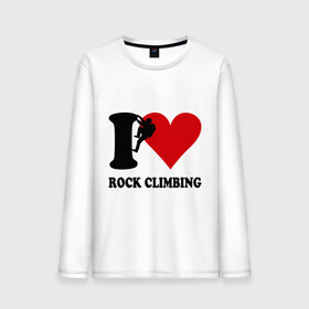 Мужской лонгслив хлопок с принтом I love rock climbing - Я люблю скалолазание в Белгороде, 100% хлопок |  | i love | rock climbing | скалолазание | я люблю