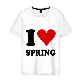 Мужская футболка хлопок с принтом I love spring - Я люблю весну в Белгороде, 100% хлопок | прямой крой, круглый вырез горловины, длина до линии бедер, слегка спущенное плечо. | i love | spring | весенний | весна | время года | люблю весну