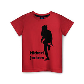 Детская футболка хлопок с принтом Michael Jackson (15) в Белгороде, 100% хлопок | круглый вырез горловины, полуприлегающий силуэт, длина до линии бедер | michael jackson | pop | король | легенда | майкл джексон | поп | силуэт
