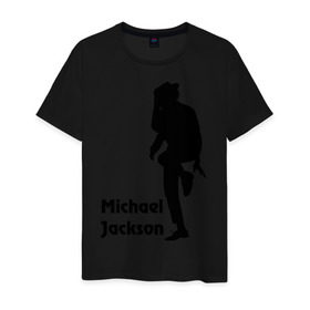 Мужская футболка хлопок с принтом Michael Jackson (15) в Белгороде, 100% хлопок | прямой крой, круглый вырез горловины, длина до линии бедер, слегка спущенное плечо. | michael jackson | pop | король | легенда | майкл джексон | поп | силуэт