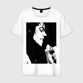Мужская футболка хлопок с принтом Michael Jackson (14) в Белгороде, 100% хлопок | прямой крой, круглый вырез горловины, длина до линии бедер, слегка спущенное плечо. | Тематика изображения на принте: michael jackson | pop | король | легенда | майкл джексон | майкл джексонпортрет | поп