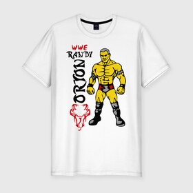Мужская футболка премиум с принтом WWE Randy ORTON в Белгороде, 92% хлопок, 8% лайкра | приталенный силуэт, круглый вырез ворота, длина до линии бедра, короткий рукав | mixfight | wwe | бои без правил | микс файт | миксфайт | рестлер | рэнди